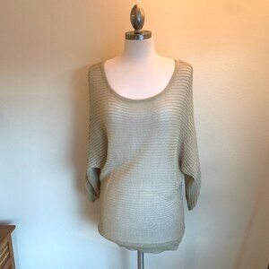 Sheer Golden Knit Summer Layer Sweater